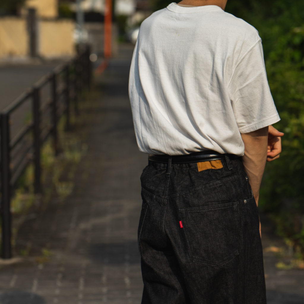 NEON SIGN 5周年 wide denim slacks - dotsoncompany.com